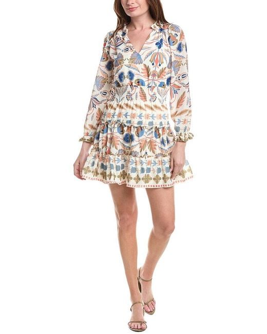 Sail To Sable White Long Sleeve Smocked Waist Dress