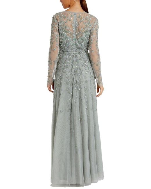 Mac Duggal Gray Long Sleeve Gown