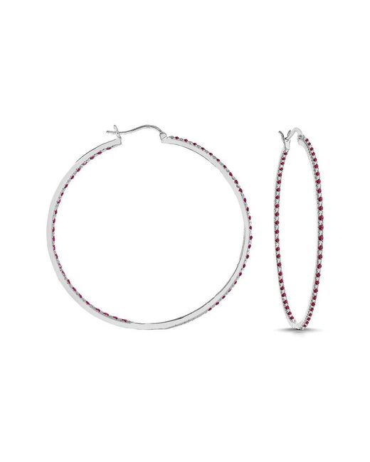 Rachel Glauber White Plated Cz Inside Out Hoops
