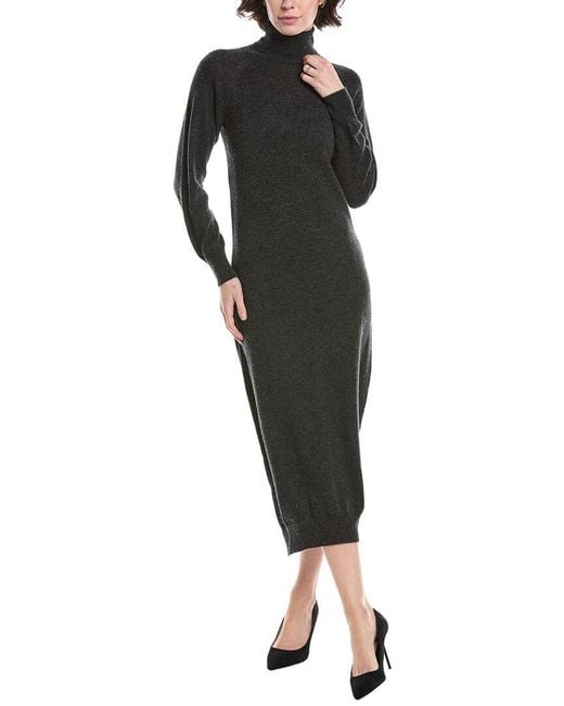Brodie Cashmere Black Turtleneck Wool & Cashmere-Blend Sweaterdress