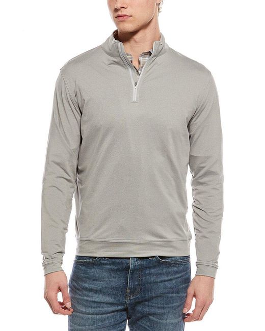 Peter Millar Gray Perth Melange Performance 1/4-Zip Pullover for men