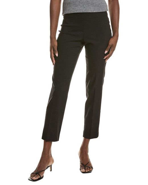 Jones New York Black Pull-On Wide Waistband Straight Ankle Pant