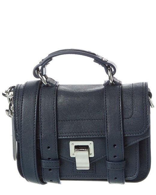Proenza Schouler Blue Ps1 Micro Leather Shoulder Bag