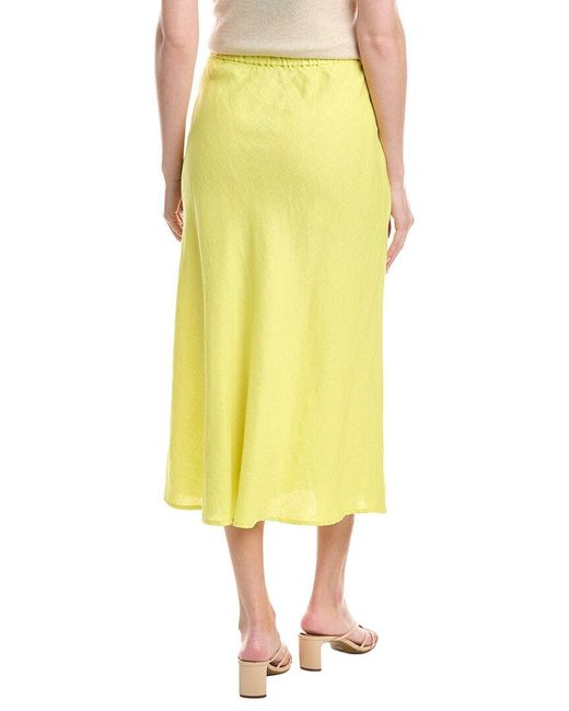 DKNY Yellow Pull On Linen Skirt