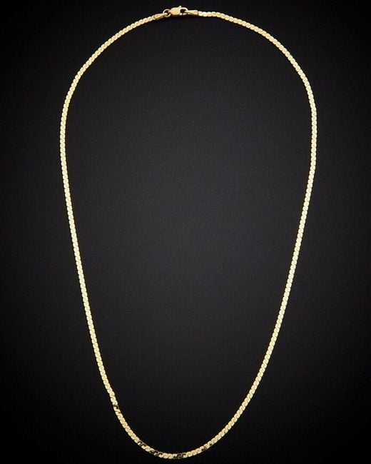 Italian Gold Black 14K 2Mm Serpentine Chain Necklace