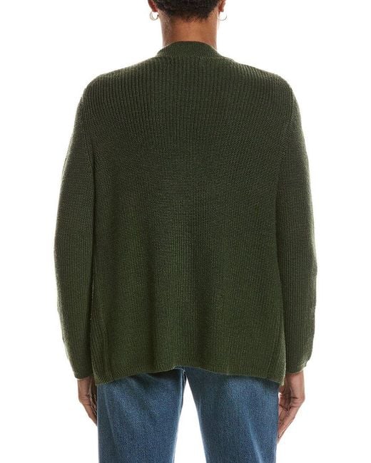 Velvet By Graham & Spencer Green Monet Engineered Stitch Cardigan