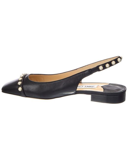 Jimmy Choo Blue Hya 15 Leather Slingback Ballerina Flat