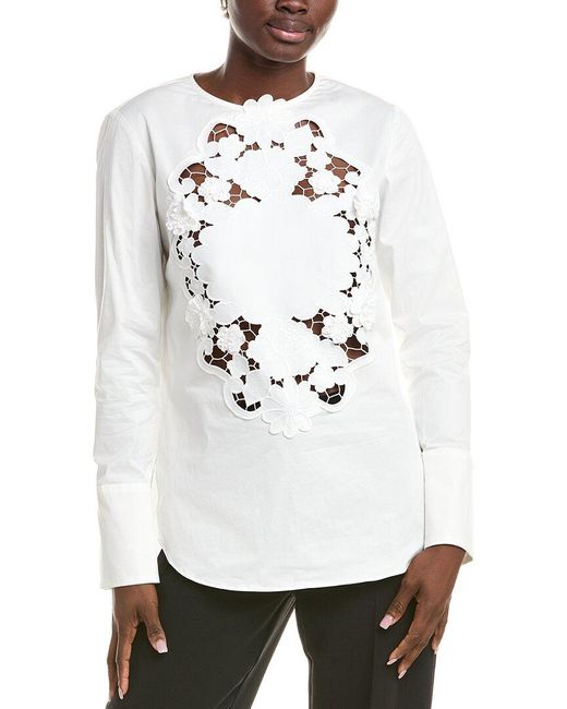 Oscar de la Renta White Blouse