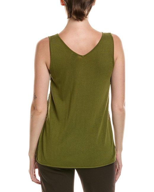 Anne Klein Green Sequins V-Neck Tank