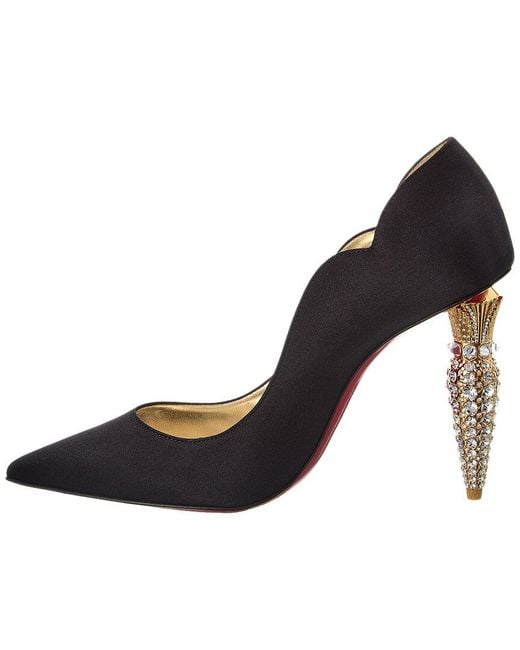 Christian Louboutin Blue Lipstrass 100 Satin Pump