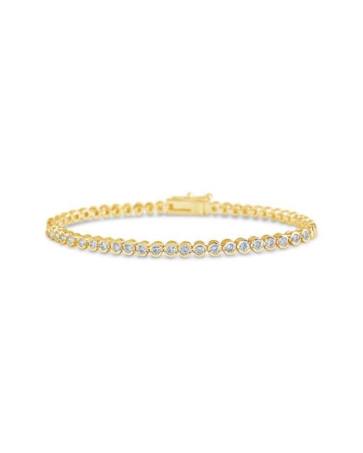Sterling Forever White 14k Plated Cz Tennis Bracelet