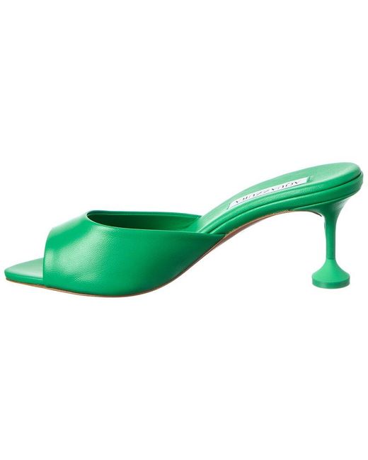 Aquazzura Green Bisous 65 Leather Sandal