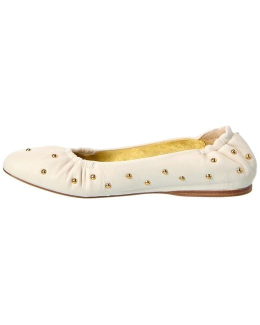 Chloé White Eia Leather Ballerina Flat