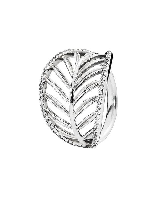 PANDORA Silver Leaves Ring 190922 | Silver leaf ring, Sterling silver  promise rings, Pandora leaf ring
