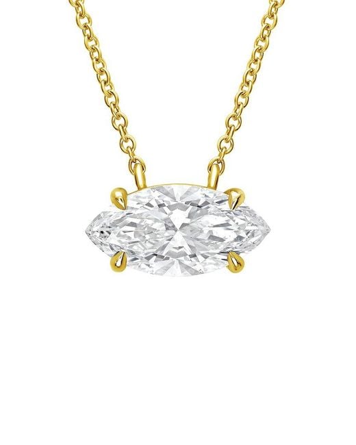 Diana M Metallic 14K 6.00 Ct. Tw. Lab-Grown Diamond Solitaire Pendant