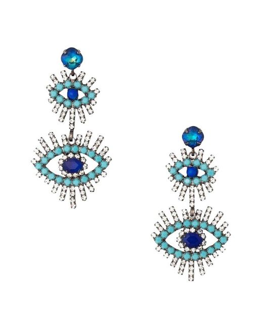 Elizabeth Cole Blue Dangle Earrings