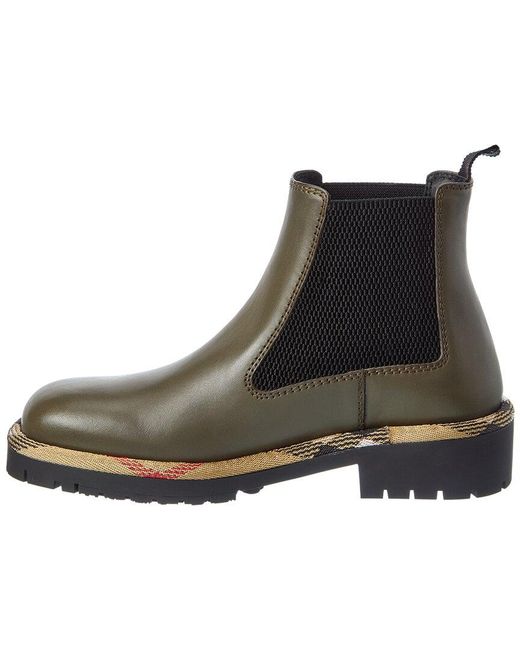 Burberry Brown Checked Leather Boot