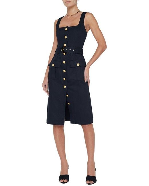 L'Agence Blue Idy Midi Dress
