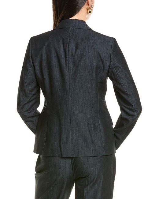 Anne Klein Black One-Button Notch Collar Jacket