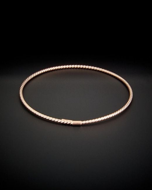 Italian Gold Black 14K Italian Rose Twist Bangle