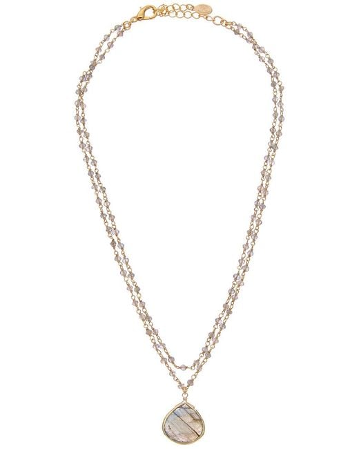 Rachel Reinhardt Jewelry Metallic 14K Over Labradorite Necklace