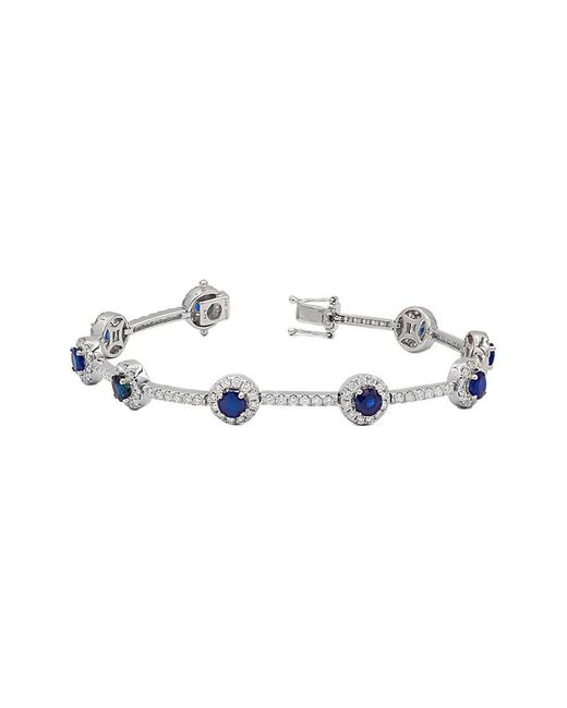 Diana M White Fine Jewelry 14k 7.48 Ct. Tw. Diamond & Sapphire Bracelet