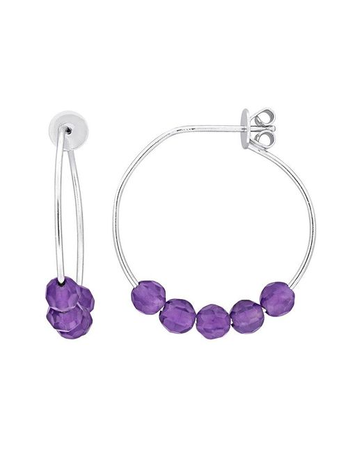 Rina Limor Multicolor 1.55 Ct. Tw. Amethyst Hoop Earrings