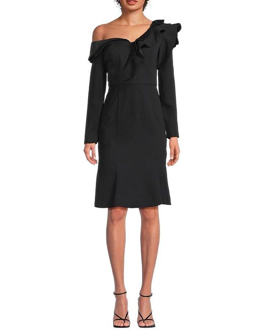 Shani Black Solid Mini Dress
