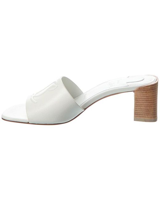 Christian Louboutin White So Cl 55 Leather Mule