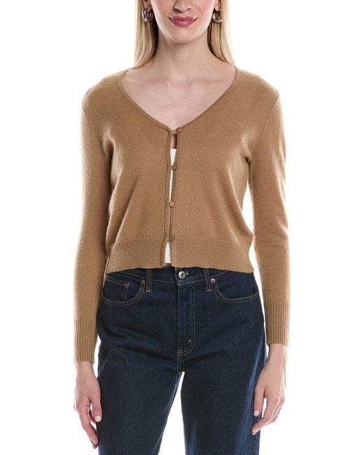 Philosophy Blue V-Neck Cropped Cashmere Cardigan