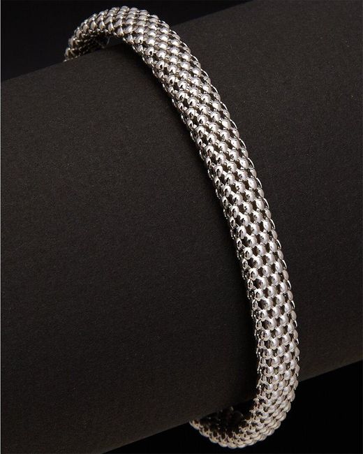 Meshmerise Black 18k Over Silver 0.12 Ct. Tw. Diamond Bangle Bracelet