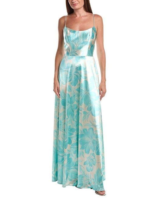 Rene Ruiz Blue Faille Gown