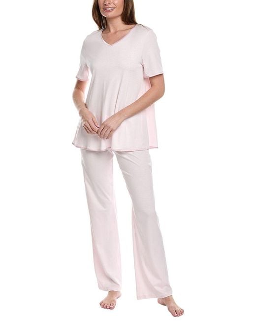 Hanro White 2pc Cleo Pajama Set