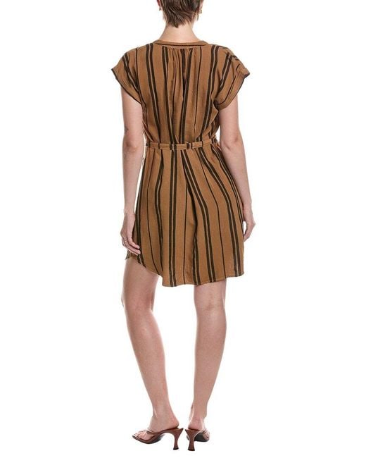 Bella Dahl Natural Linen-Blend Belted Mini Dress