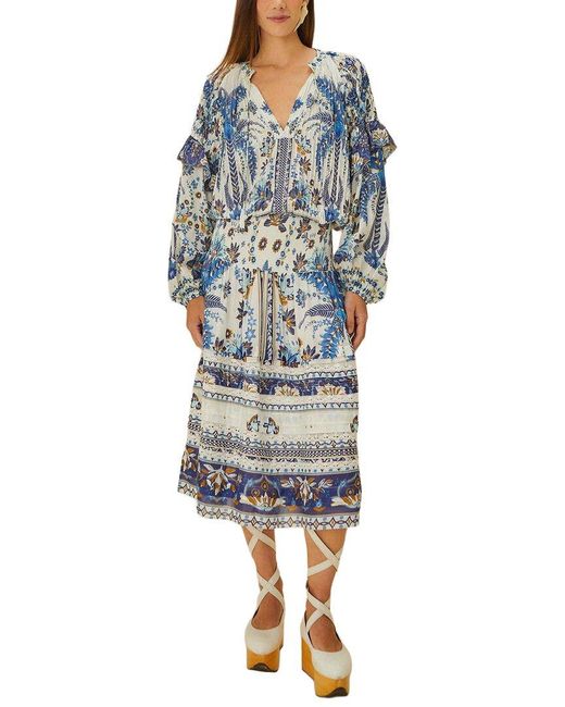 pink ruffle dress mini Floral Tiered in & Blue Color:Dusty Blue-Upgrade women's MTO This dress will be Eleanor Denim Cargo Dress