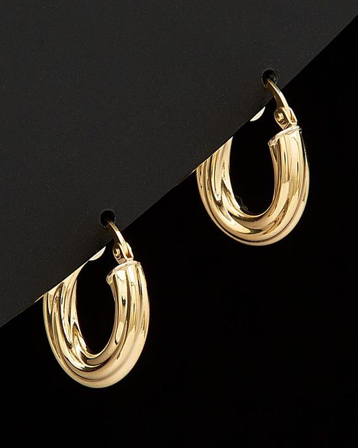 Italian Gold Black 18k Twisted Hoops