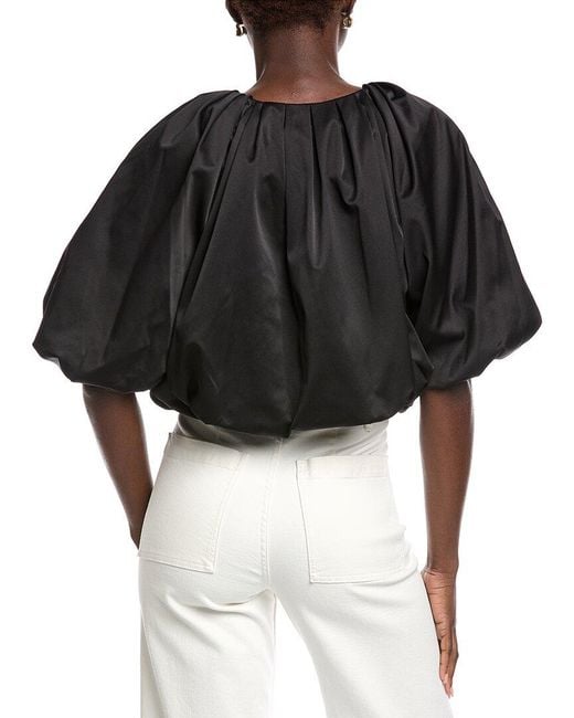 Rebecca Taylor Black Techy Sateen Bubble Top