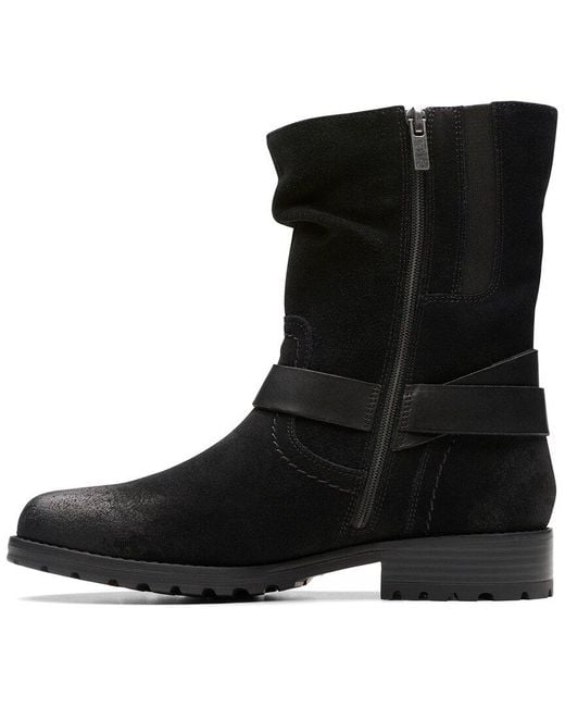 Clarks Black Nissini Pearl Suede Western Boot