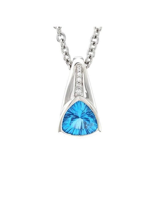 Gemstones Blue 4.19 Ct. Tw. Diamond & Topaz Pendant Necklace