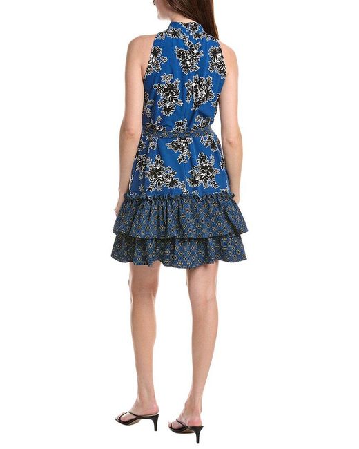 Sam Edelman Blue Bandana Tier Mini Dress