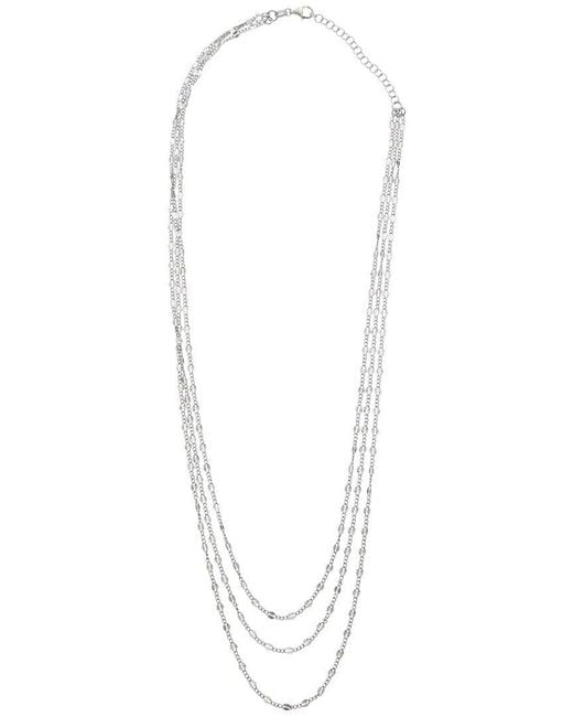 Italian Gold Over Silver White 18K Plated Multi Strand Necklace