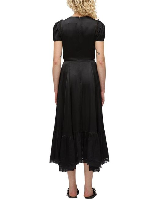 3.1 Phillip Lim Black Soft Tulip Sleeve Dress