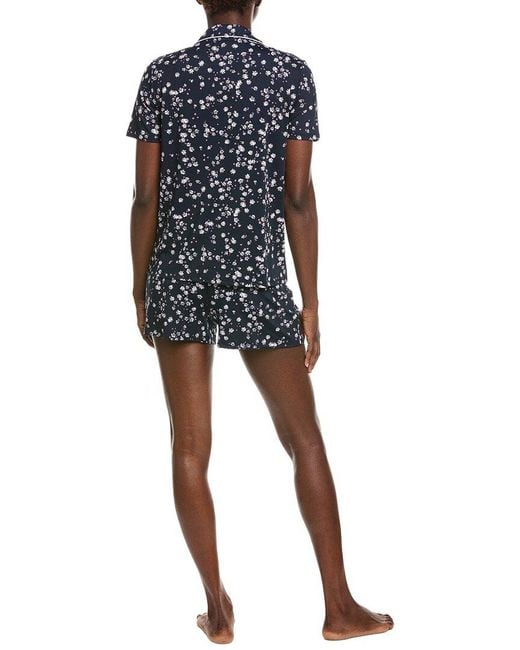 Splendid Black 2Pc Notch Top & Boxer Set