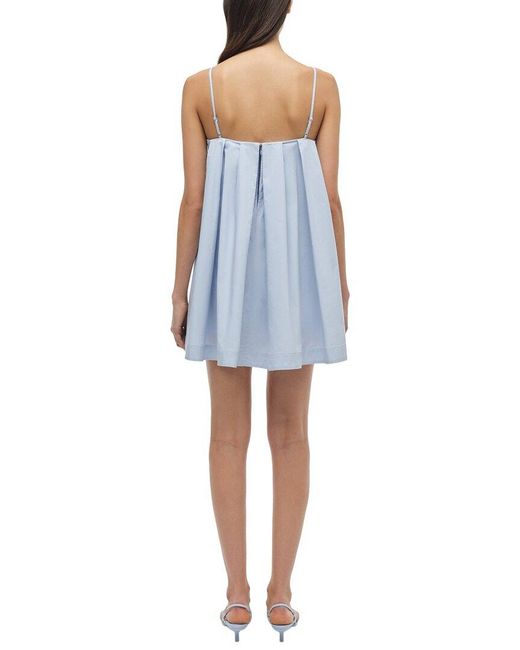 Jonathan Simkhai Blue Kendall Twisted Button Front Mini Dress