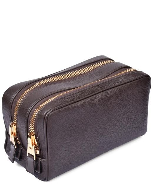 Tom Ford Brown Leather Dopp Kit for men