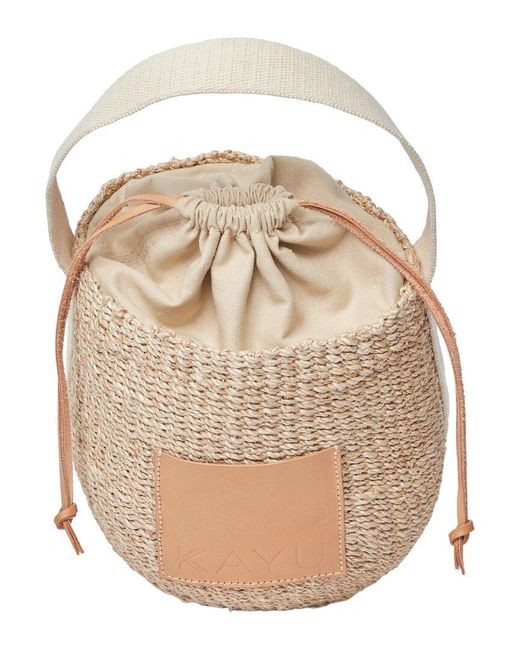 Kayu Natural Mila Straw Bucket Bag