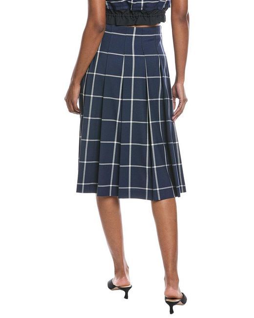 Jonathan Simkhai Blue Coryn Pleated Midi Skirt