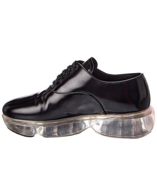 Prada Black Rubber & Leather Sneaker