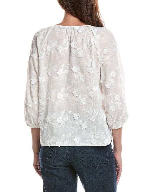 Nanette Lepore White Long Sleeve Blouse