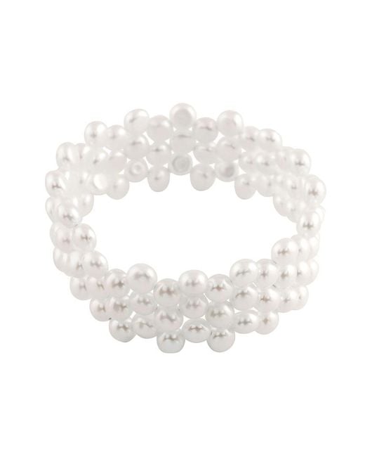 Splendid White Splendid Freshwater Pearls 7-8mm Freshwater Pearl Coil Bracelet